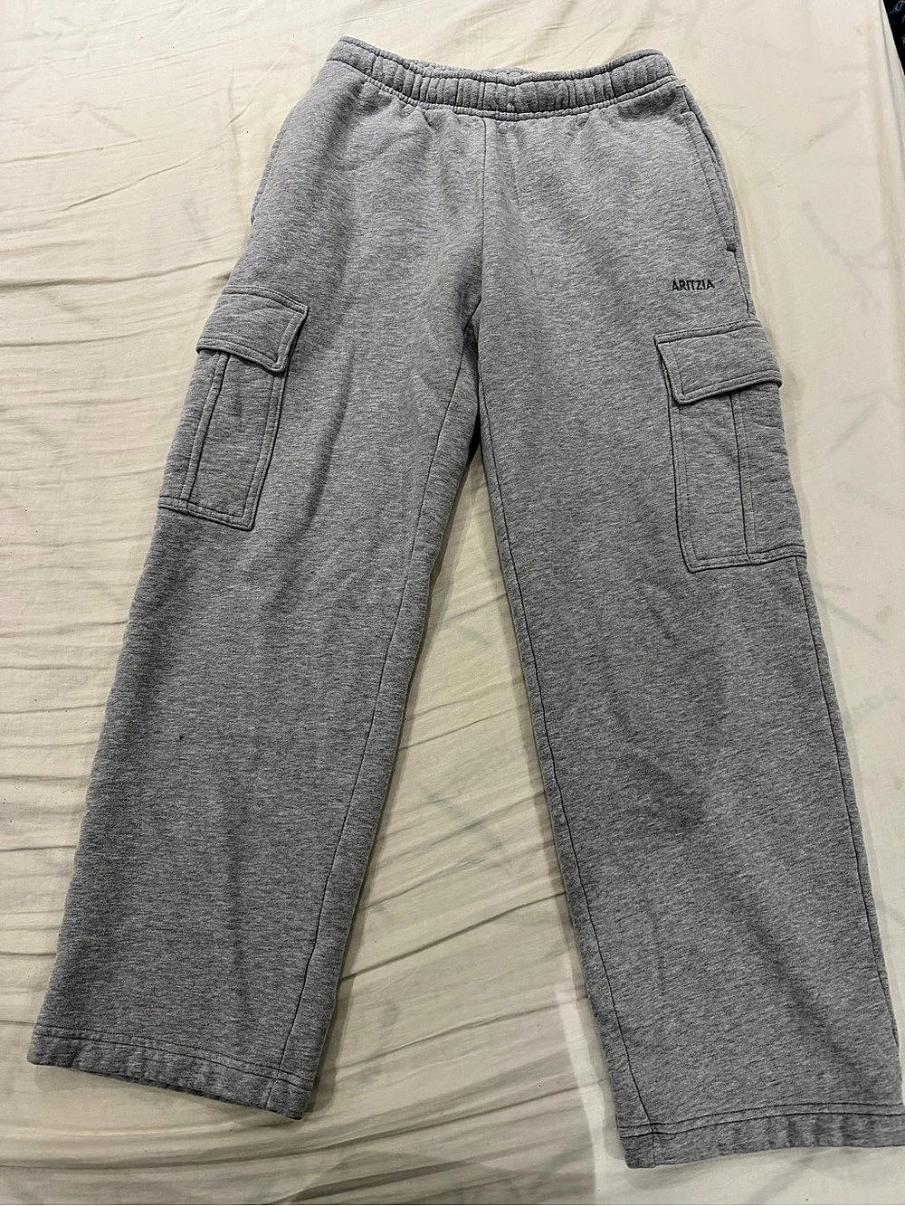 Aritzia Cargo Sweatpants Gray Size XS SHORT Like New
